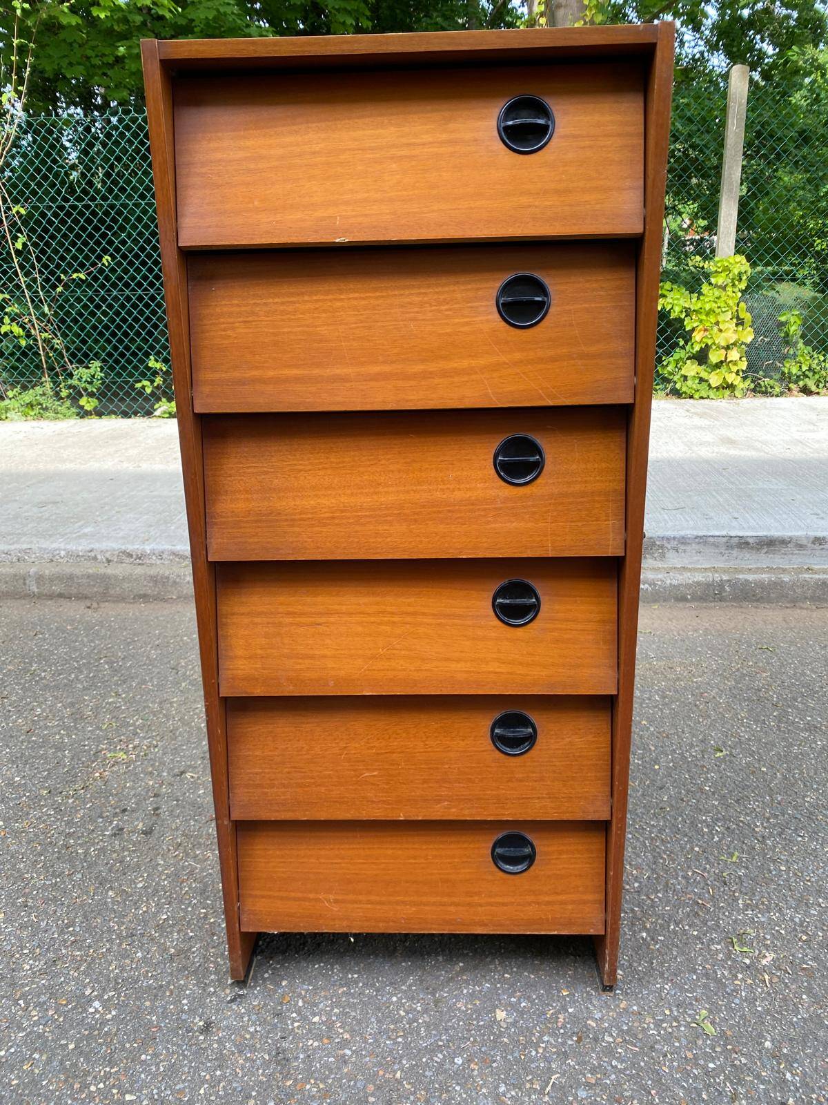 Scandinavian shoe storage cabinet in oak 1960
