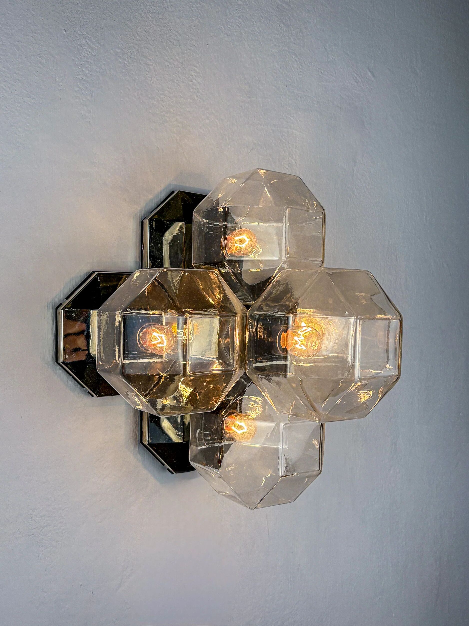 Large modular wall or ceiling lamp by Motoko Ishii for Staff, 5 lights, 1970s