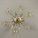 Venetian chandelier in gilded murano glass, 6 arms of light