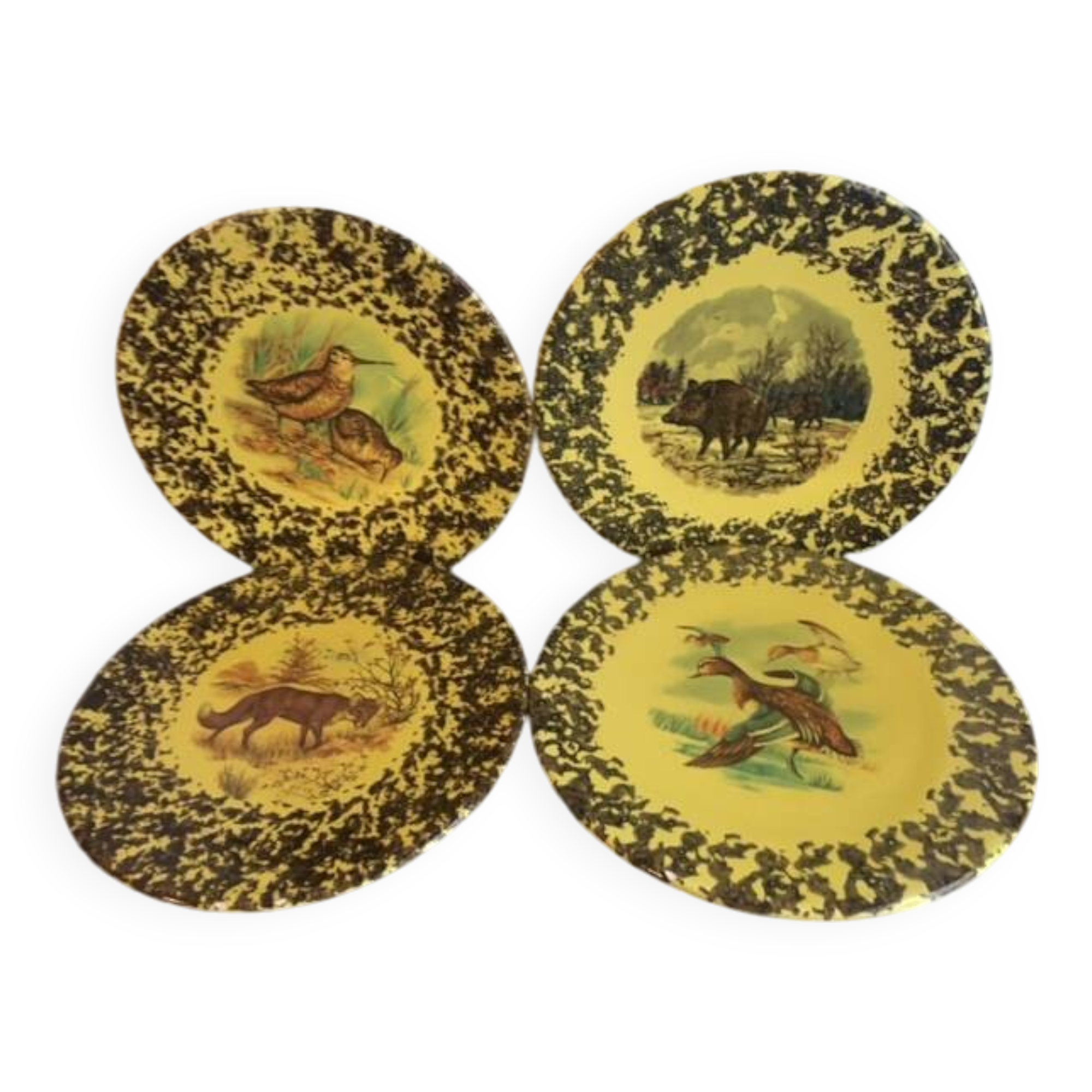 Decorative plates Vallauris era Picault Capron Derval