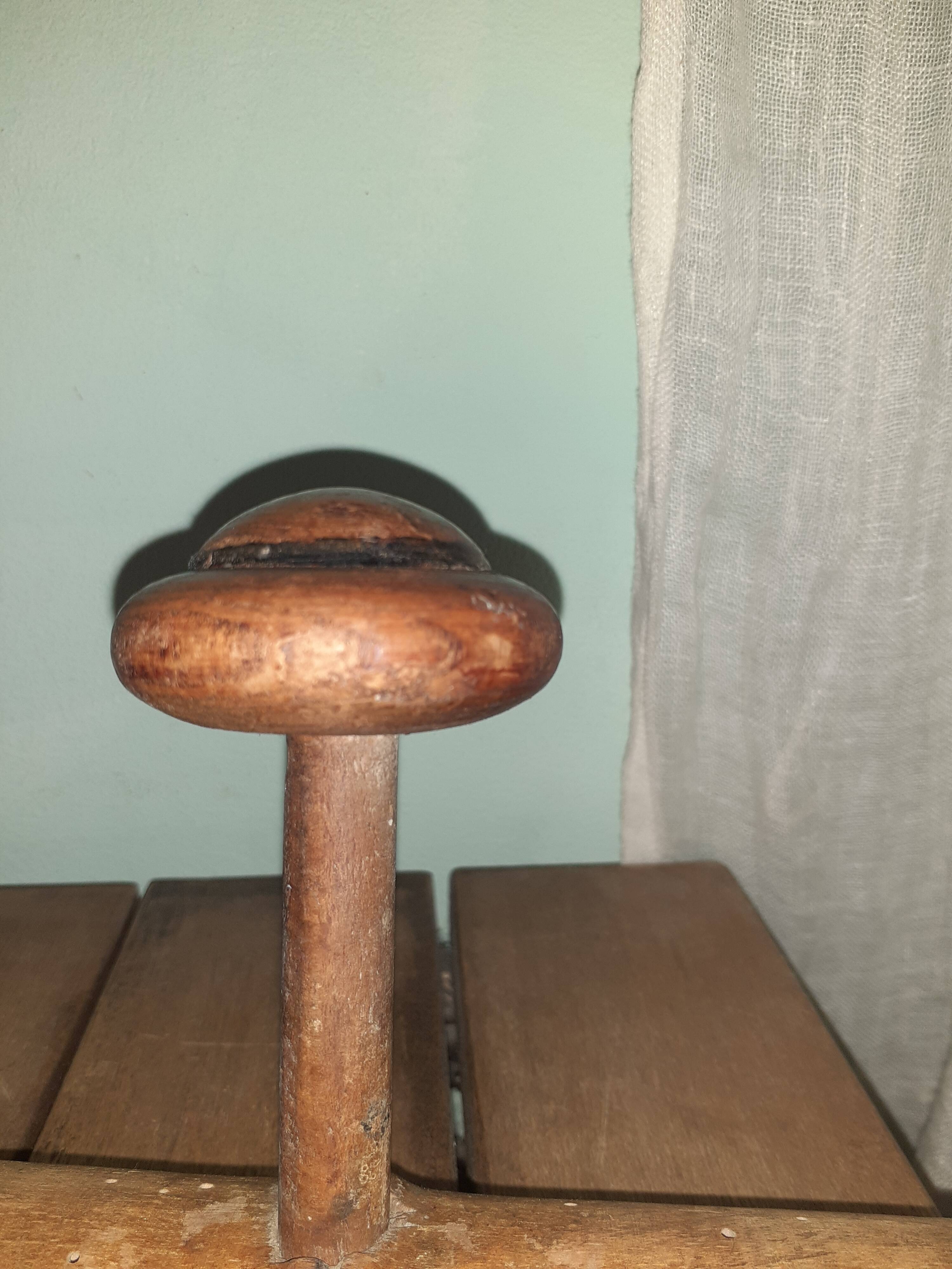 Coat rack 3 patères, wooden - Vintage bamboo shape