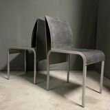 Rare set of 4 Aluminium side chairs 1980's