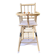 Vintage high chair for children, wood and mauve