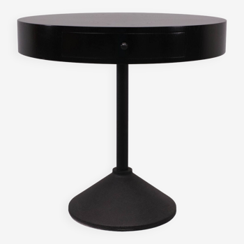 Porada Arredi Black Round side Table 1980s Italy