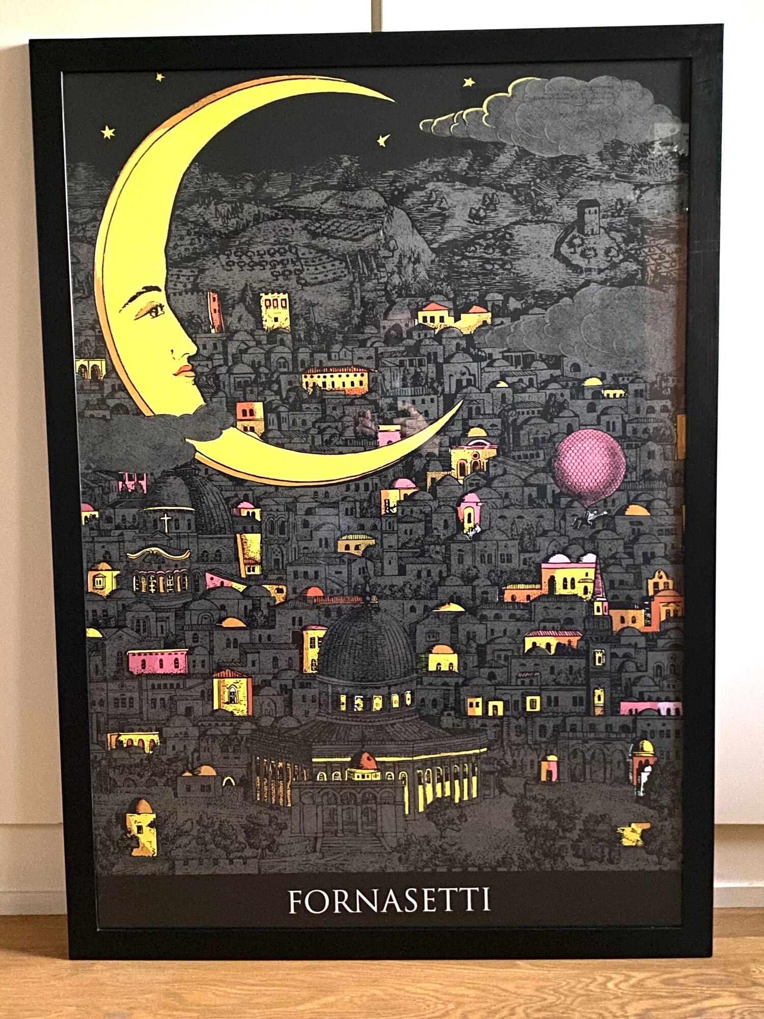Piero Fornasetti, "Notte su Gerusalemme" serigraph, Graphique de France 1993