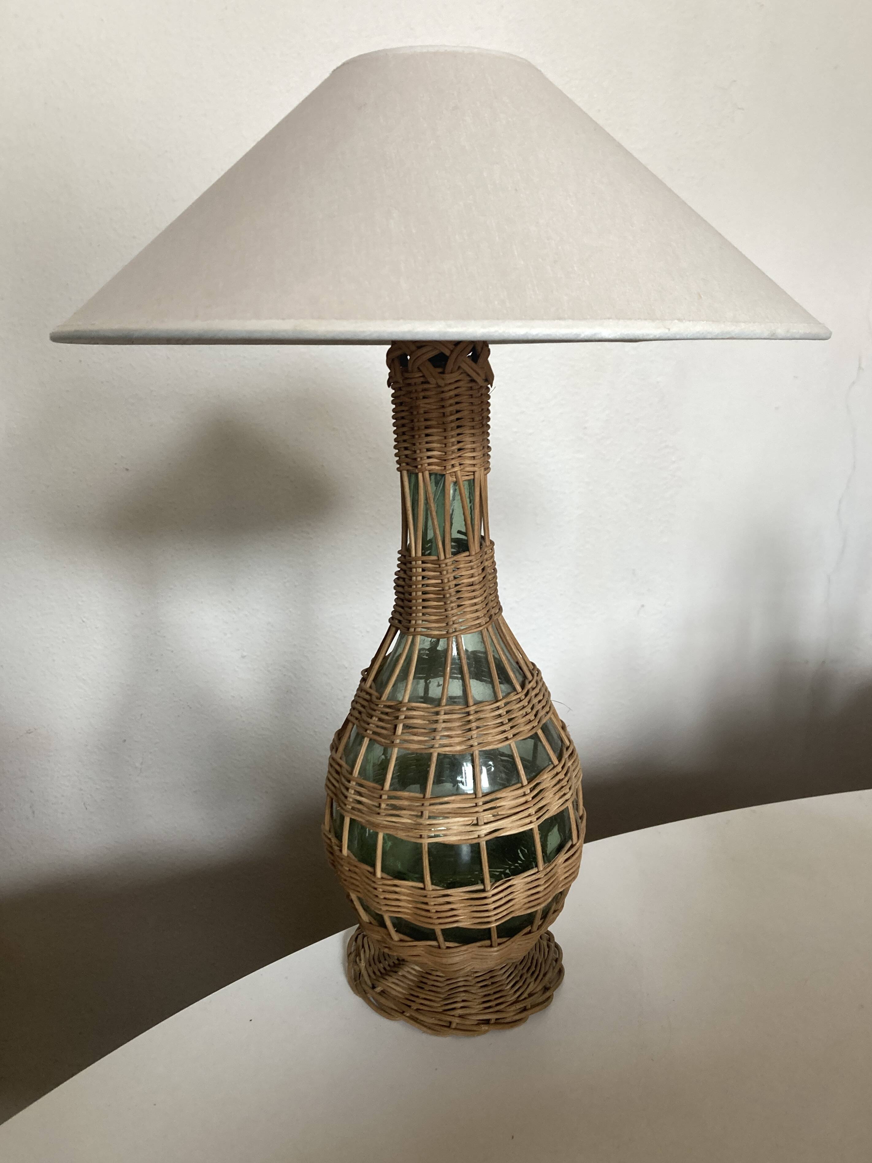 Wicker lamp Provence 1960s