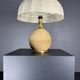 Large midcentury pencil reed rattan bamboo mushroom table lamp, 1970s