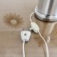 Brushed aluminum and chrome lamp typical of the 70s