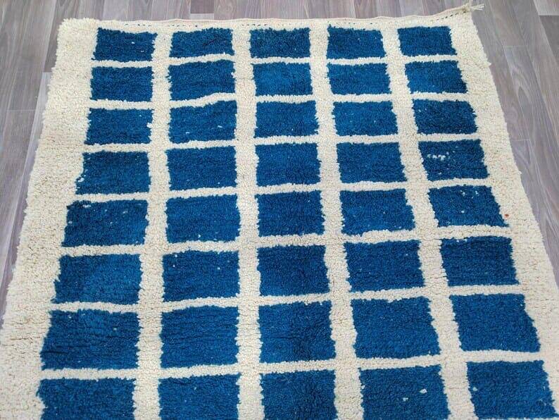 Handmade pure natural wool rug, size 160 x 250 cm