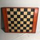 Old board game of checkers + wood + drawers + Vintage-pawns chess game