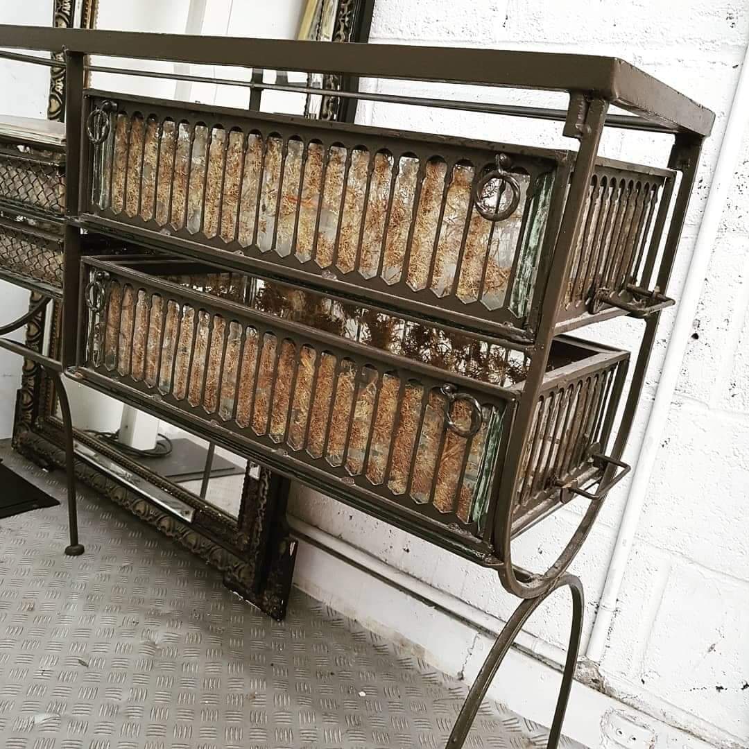 Vintage 20th century wrought iron console