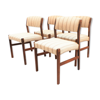 Set de 4 chaises scandinaves en palissandre massif