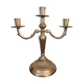 Brass three-light candlestick