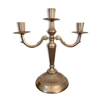 Brass three-light candlestick