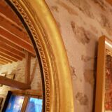 Louis XVI 19th oval mirror with restored gold leaf 77x90cm