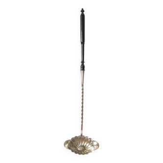 Antique silver-plated metal ladle christofle and ebony handle 40cm