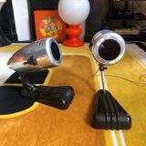 Pair of Hanau lamps, streamline design