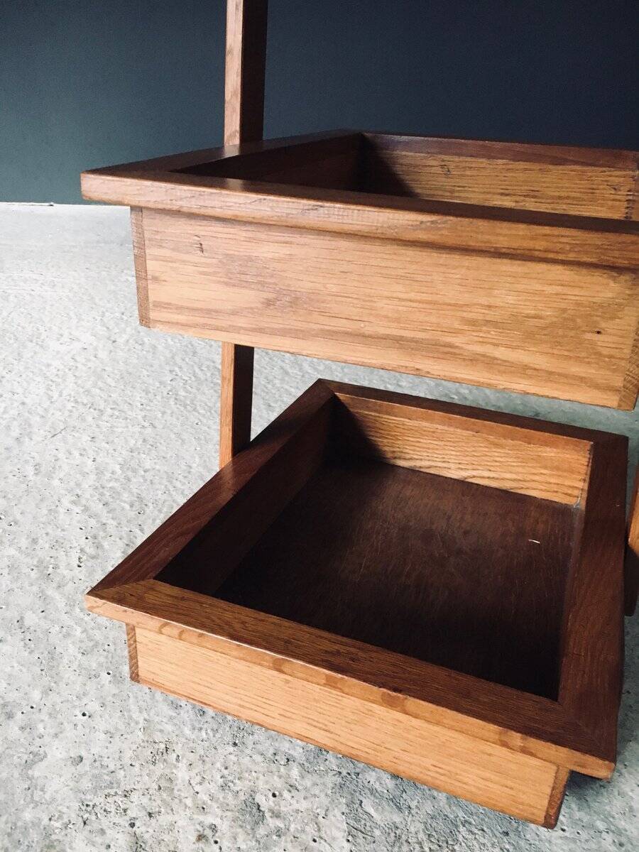 Mid-Century Oak Magazine Holder, Belgium, 1950s