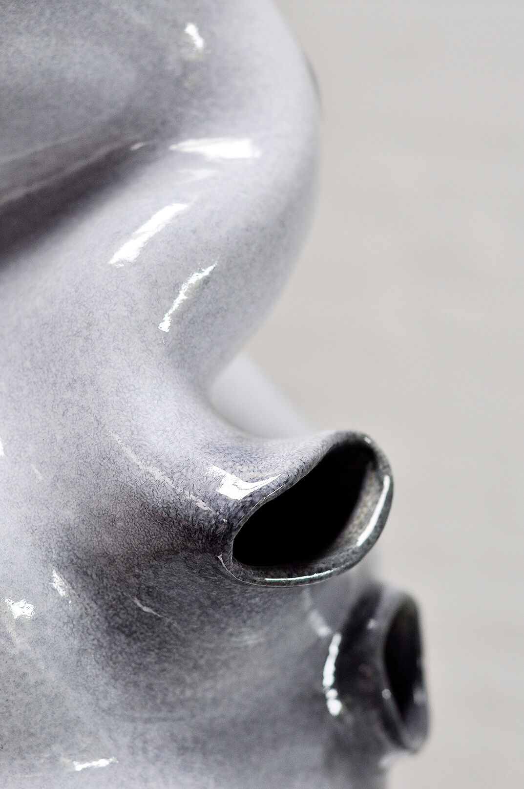 French ceramic glazed sculptural table lamp, 1970s