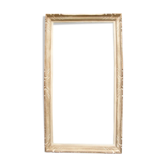Montparnasse frame in patinated carved wood - hardwood: 130.5 x 65.5