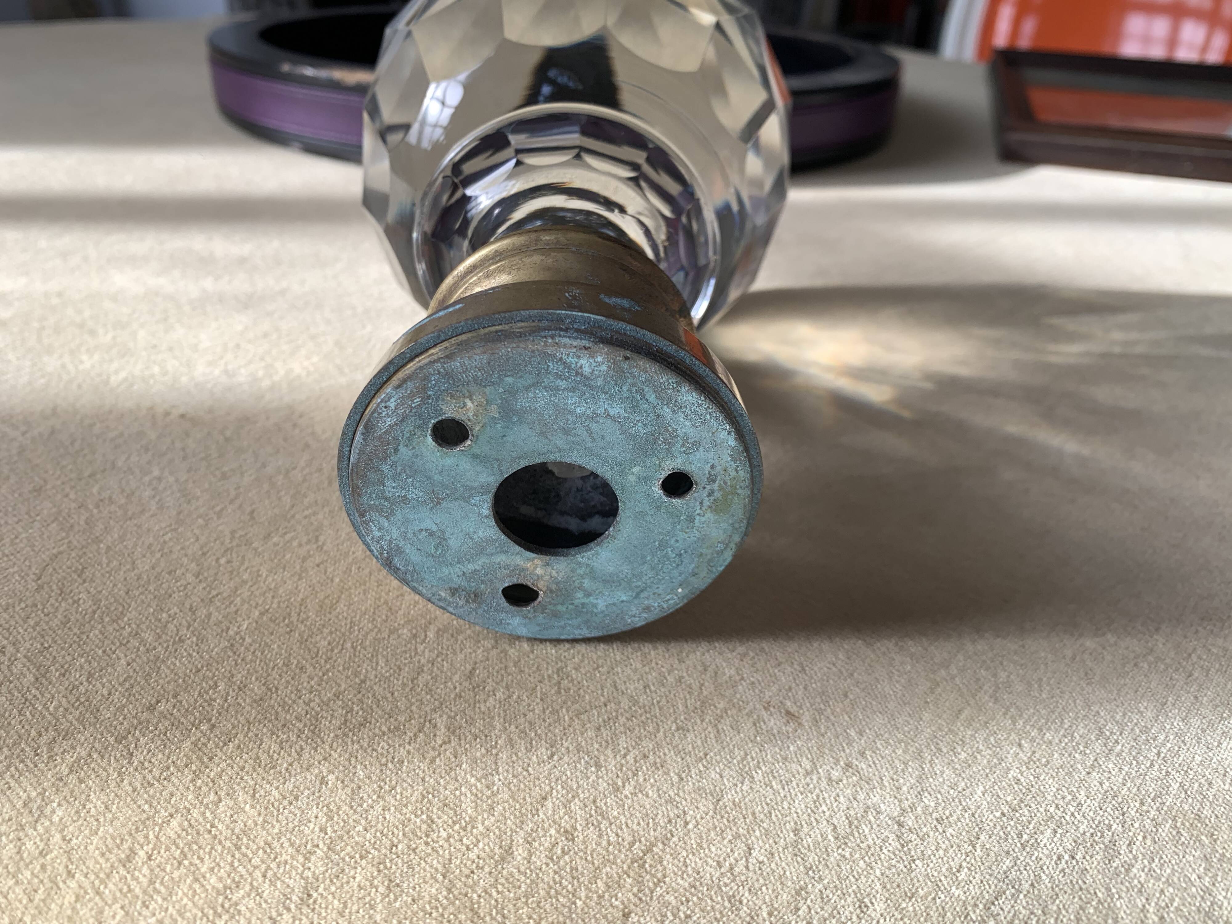 19th century crystal and bronze staircase ball