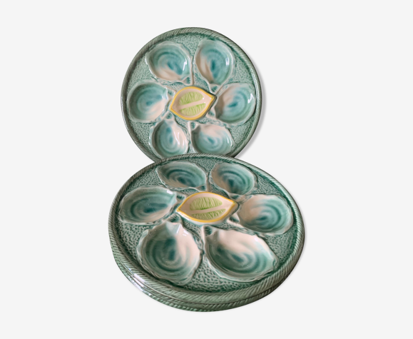 Assiettes à huîtres barbotine Saint Clément