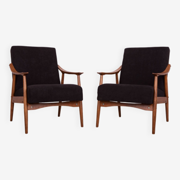 Set de 2 fauteuils Tchèques noirs, 1960s