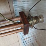 Wooden table lamp with wool lampshade