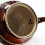 Ancienne cafetière en céramique vernissée marron