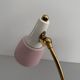 Simple table lamp with a pink metal head and brass body, 1960s, Germany.