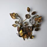 Floral wall lamp regency, midcentury, Italy
