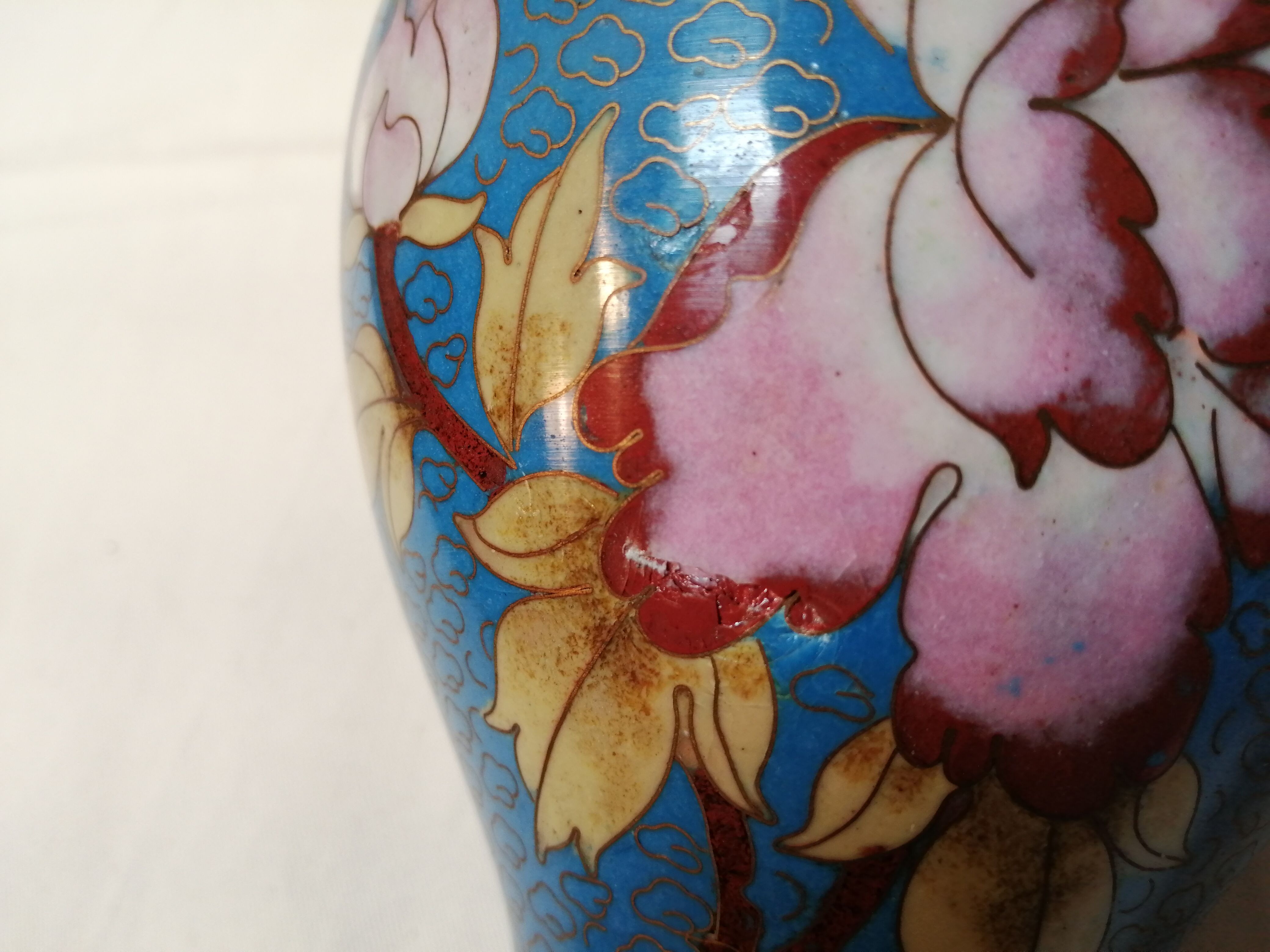 Vase cloisonné asiatique