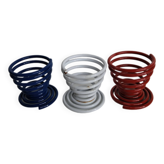 vintage colorful spiral egg cups