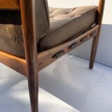 Vintage Leather Armchair “Läckö high” INGEMAR THILLMARK, OPE Möbler, 1965s