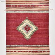 Tapis Kilim moderne rouge doux 5x7, 156x224 cm