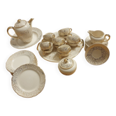 Ancien service À café et dessert Villeroy et Boch doré lot complet