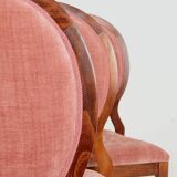 Set of 6 medallion dining chairs, Indian pink