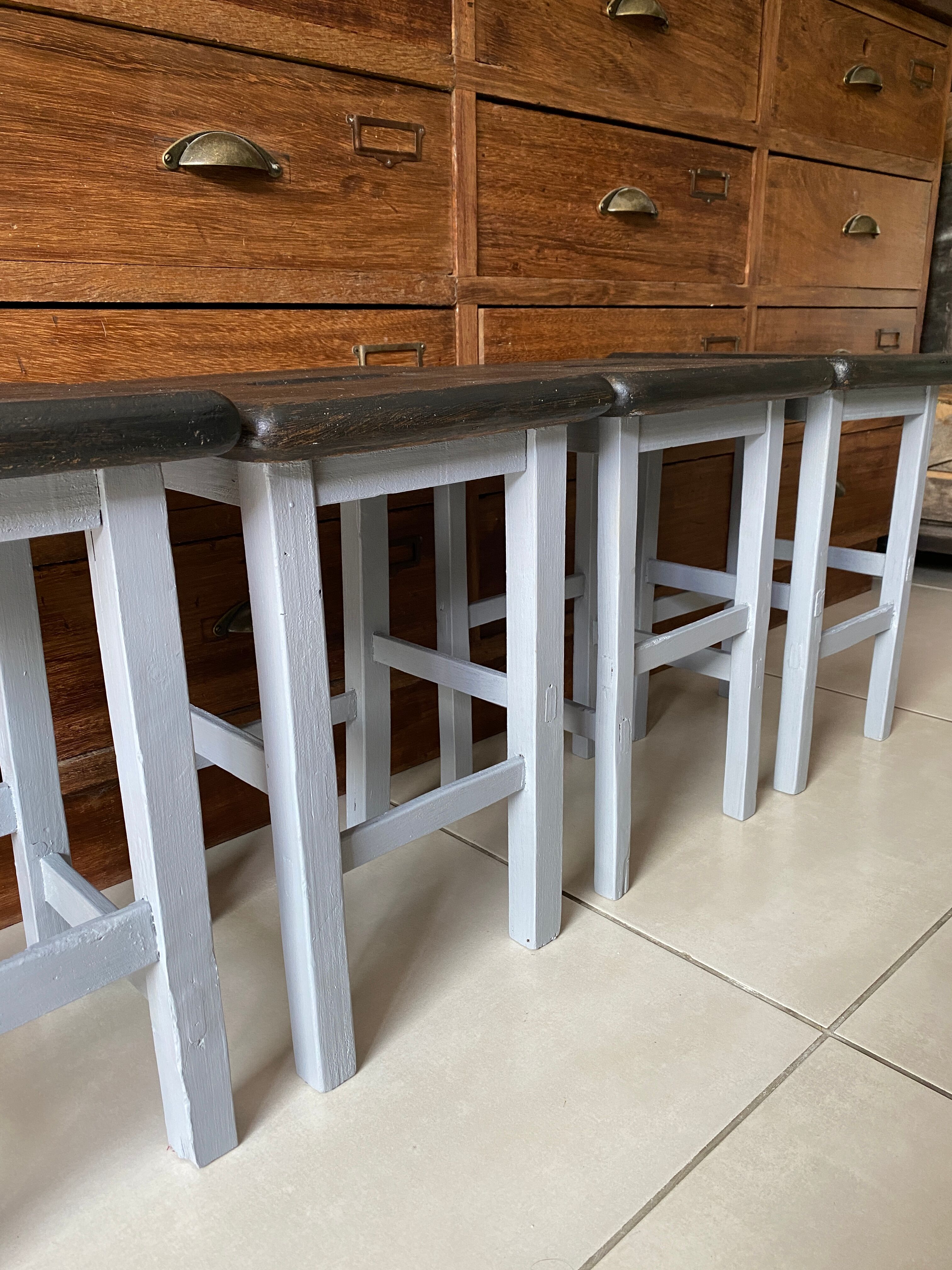 Wooden painter's stools