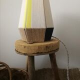 Table lamp woven in cotton thread and jute