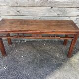 Asian low console in natural wood
