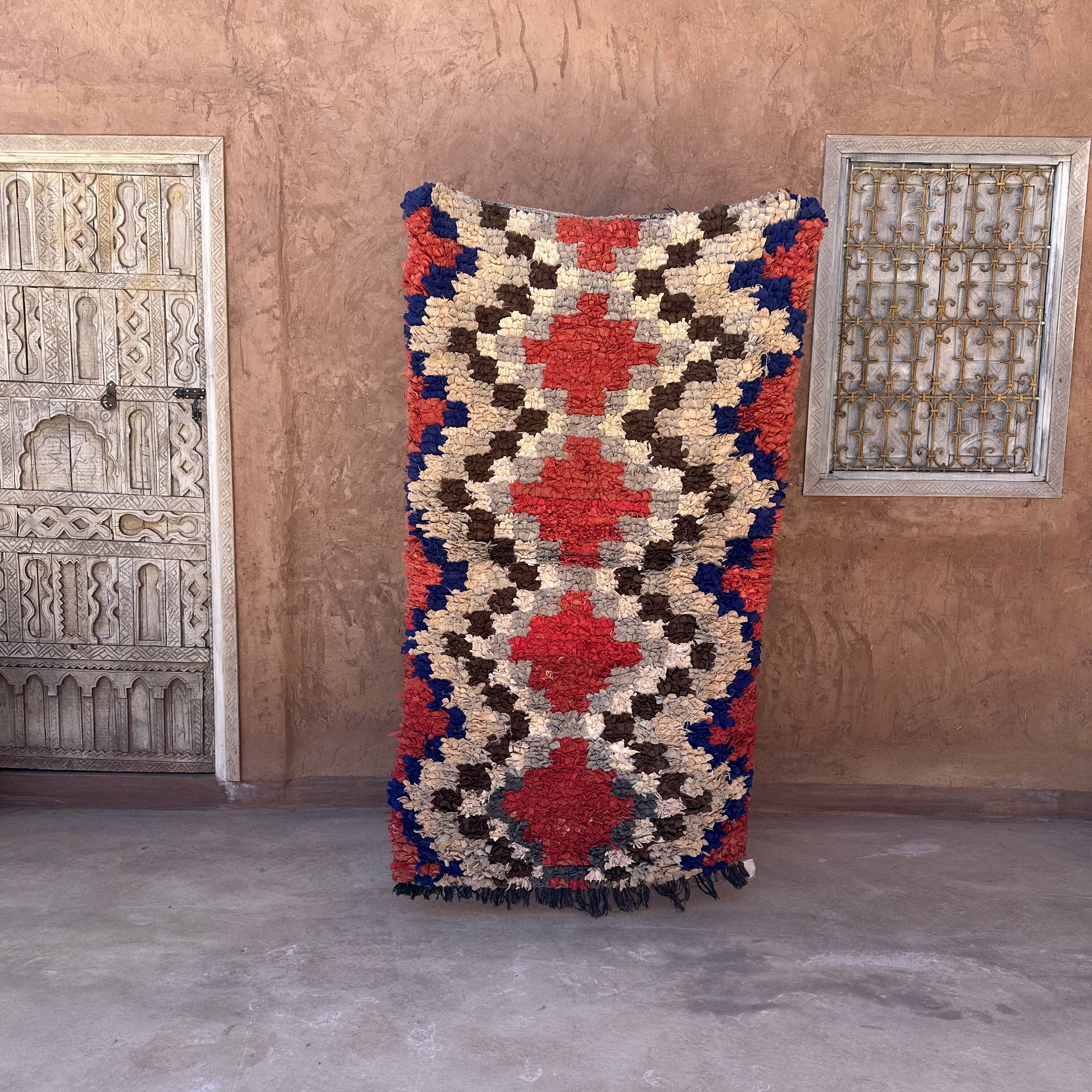 Moroccan carpet Boucherouite colored - 98 x 170 cm