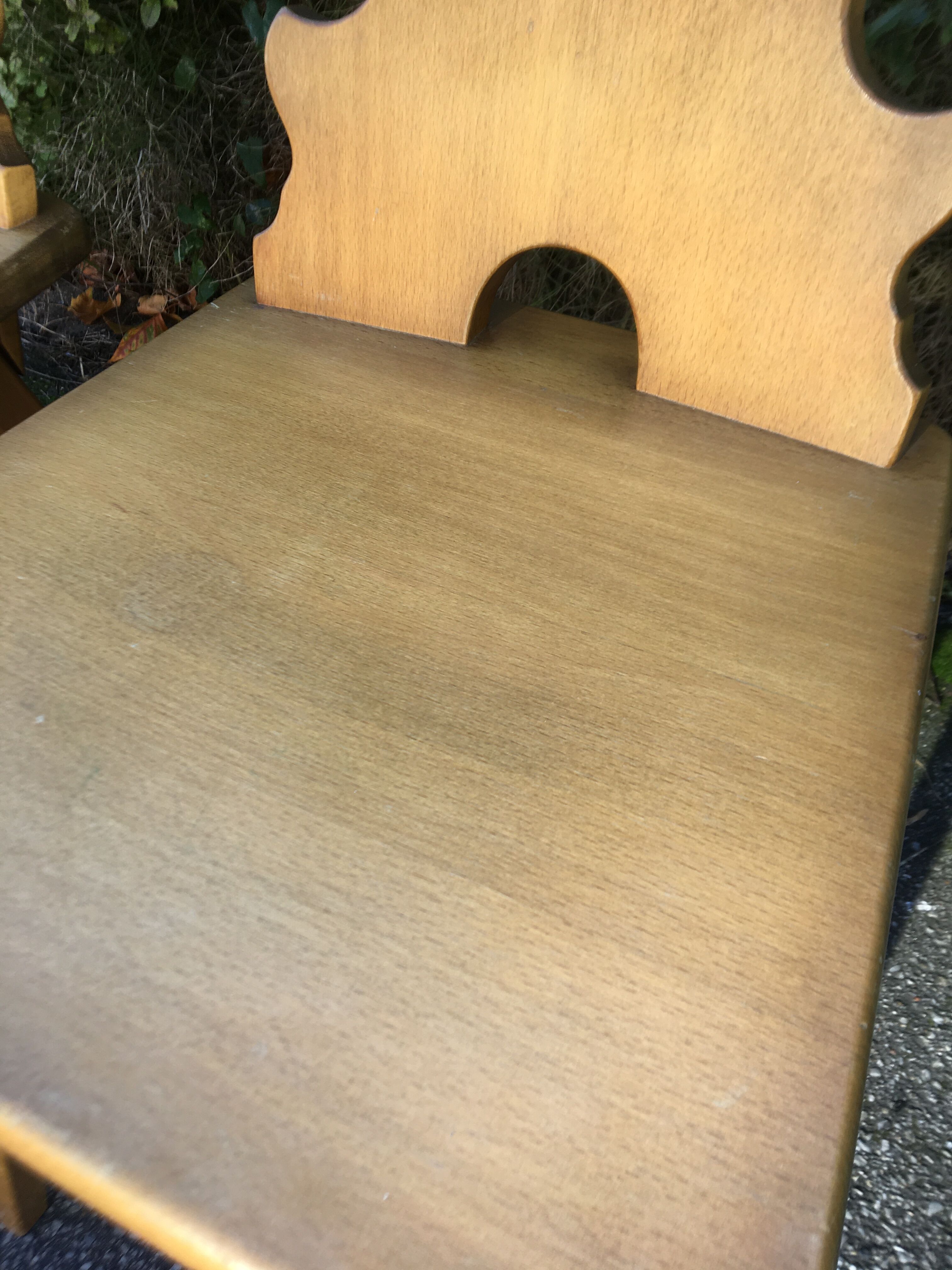 Pair of 70's light wood mountain chairs