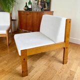 Pair of Baumann white bouclette armchairs