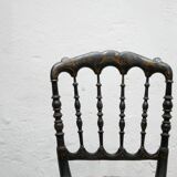 Antique Napoleon III chair in wood and fabric