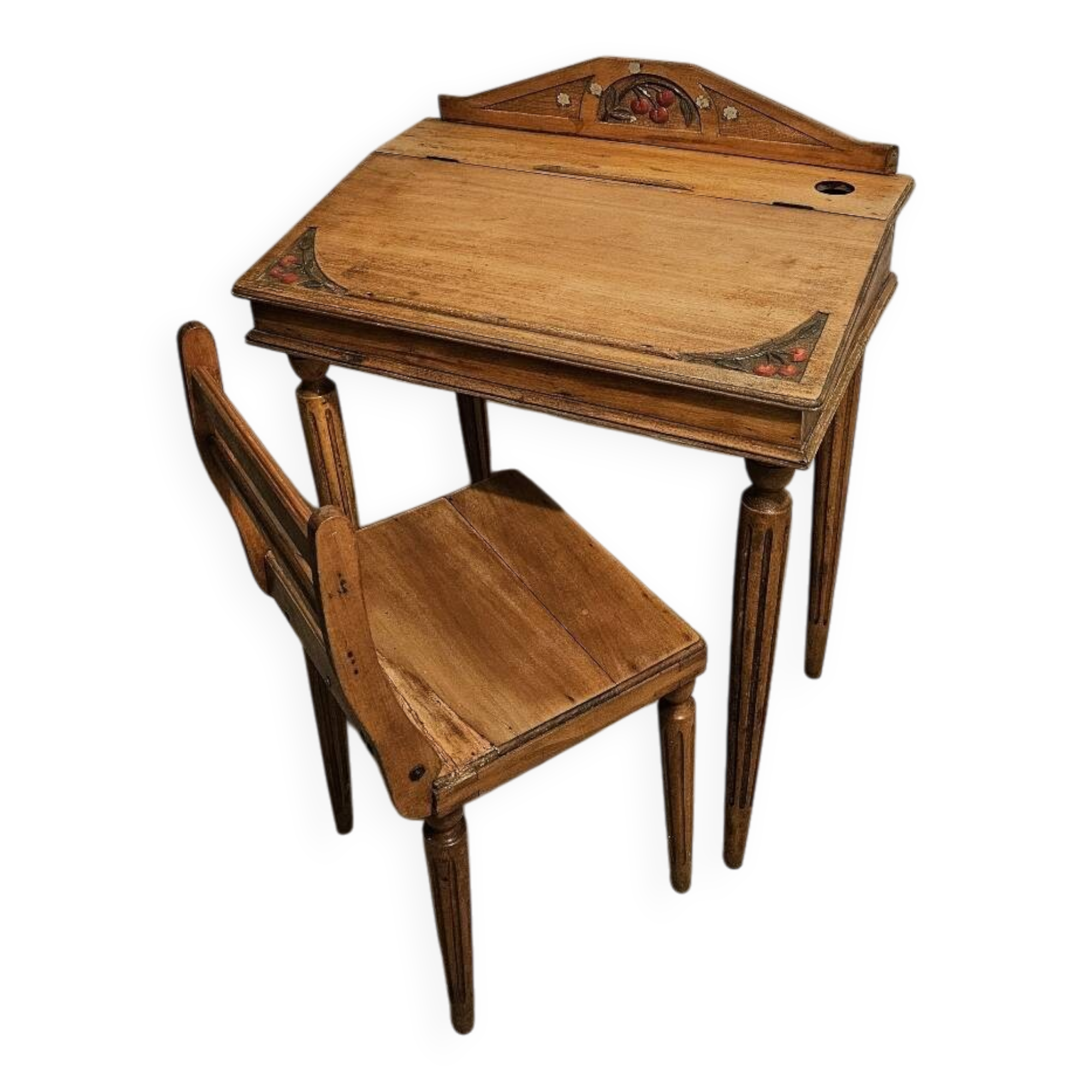 Ensemble pupitre d'écolier et sa chaise vintage