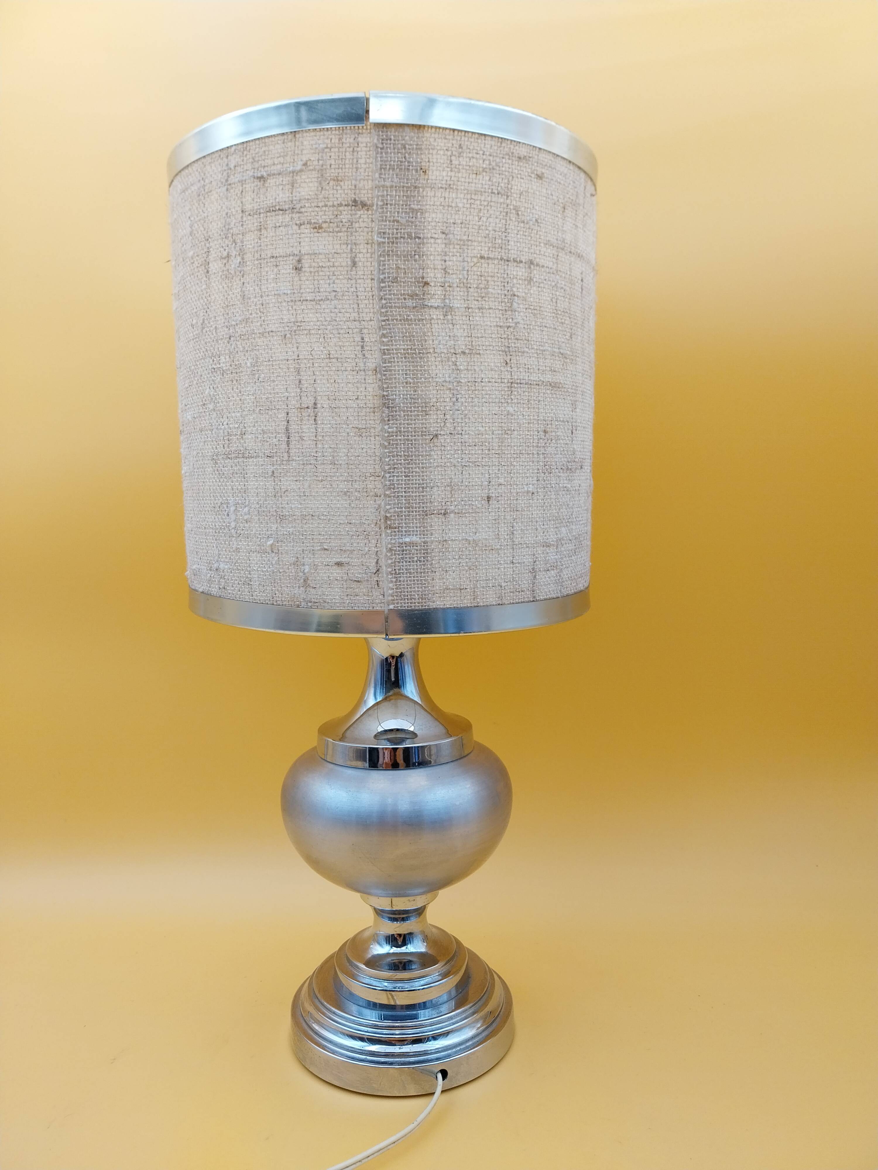Vintage brushed aluminium lamp from the 70s.