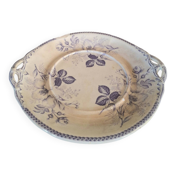 Plat ancien en faïence terre de fer