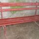 Garden bench wood metal early XXth "ox blood"