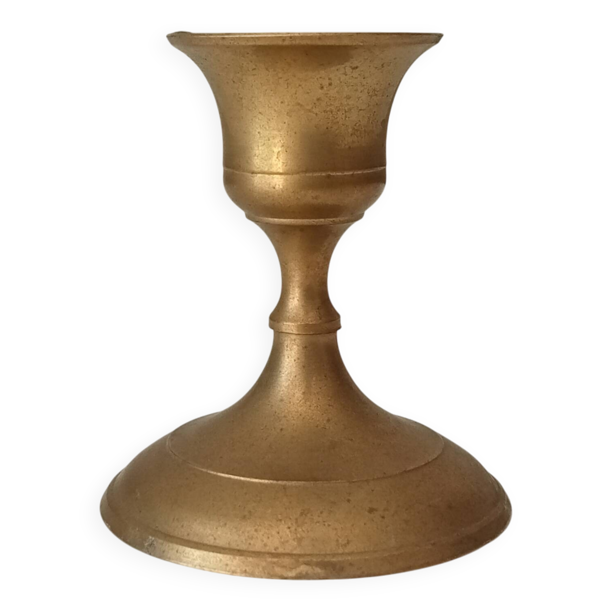 Vintage gold brass candle holder