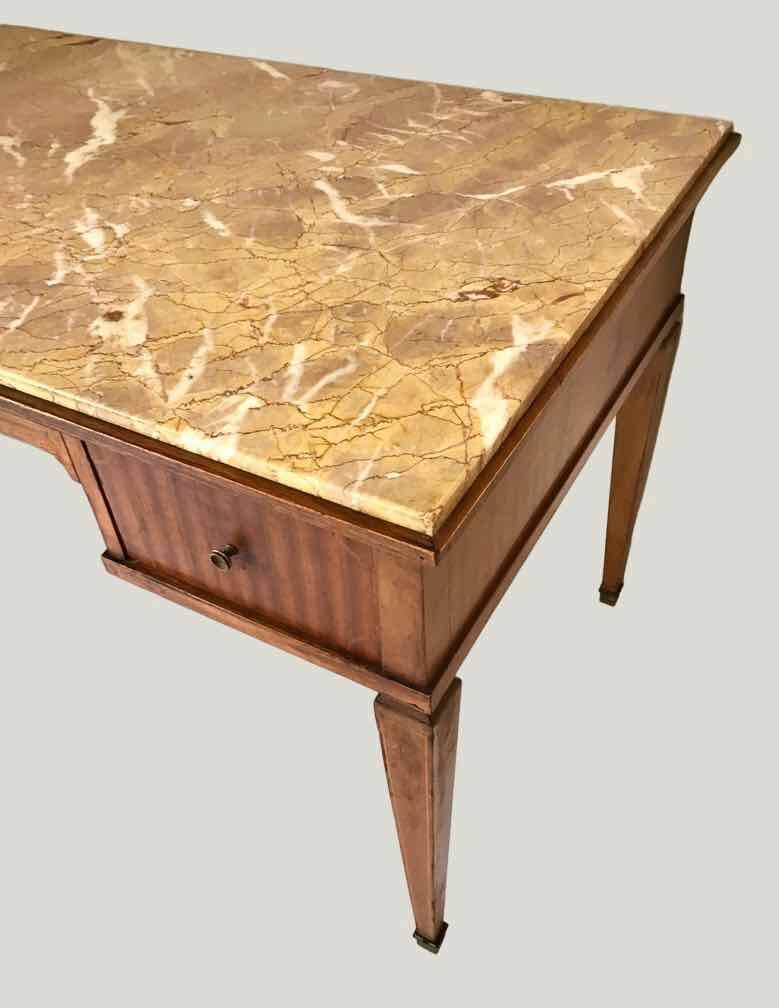 Wood and pink marble desk